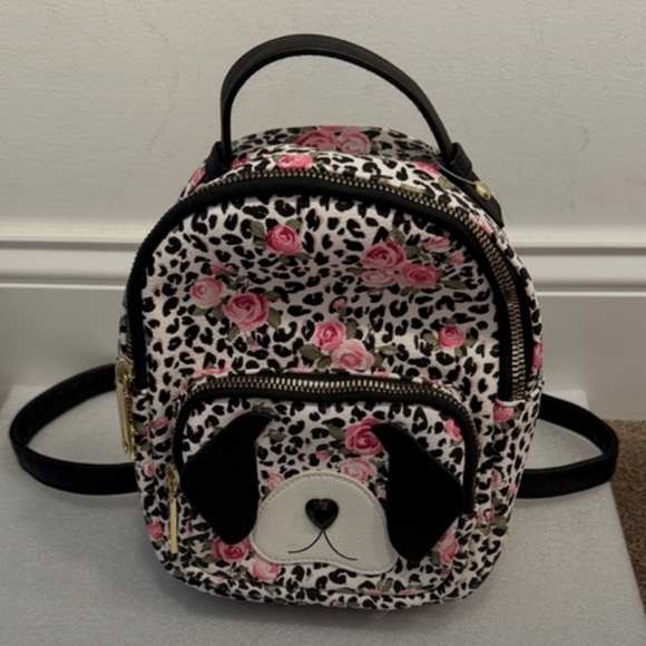 Betsey Johnson Floral Puppy Dog Mini Backpack Bag EUC - Picture 8 of 8